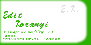 edit koranyi business card